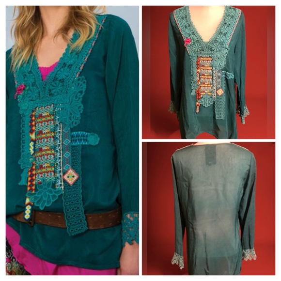 Johnny Was Green Tunic Size Small NWOT. - Picture 1 of 10